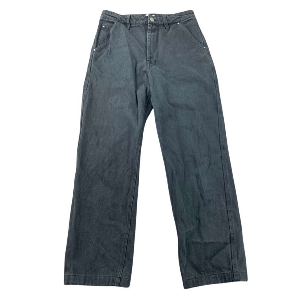 Alex Mill Upcycled Denim Pant Jean Notch Back Wide Leg Faded Black Women 6